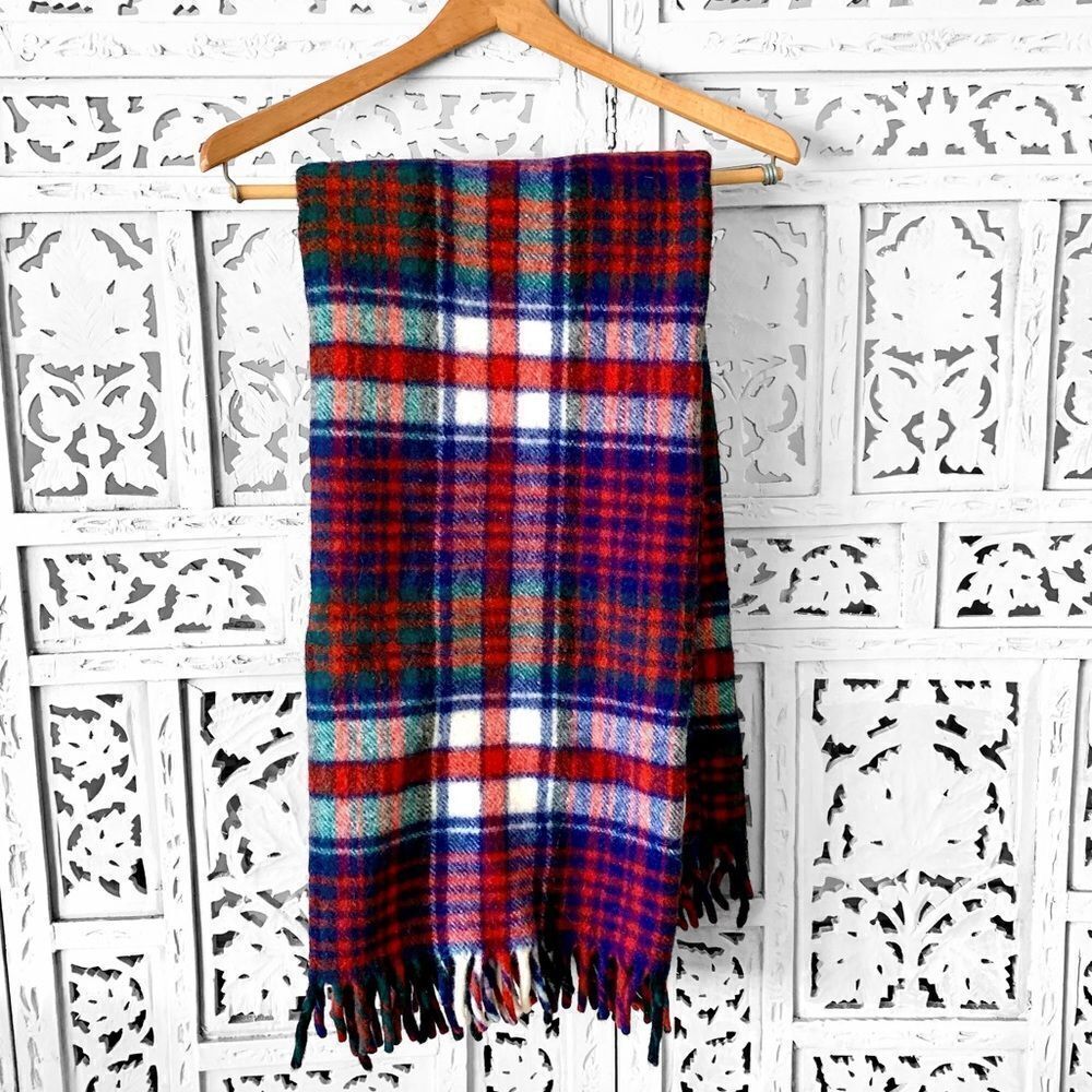 Curvon Imperial Wool Plaid Throw Blanket